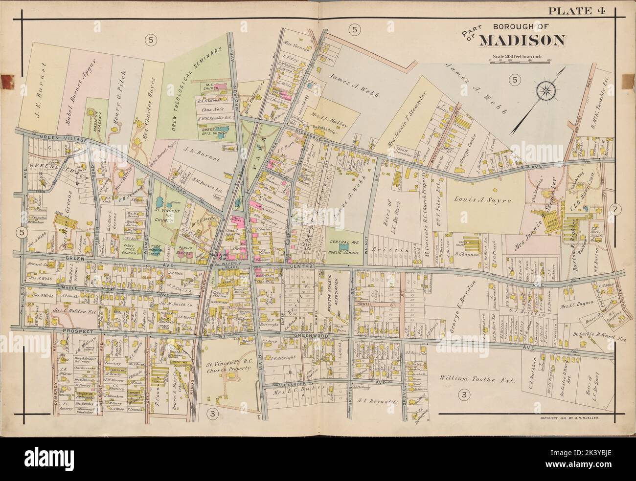 Morris County, Double Page Plate No. 4 Map bounded by Fairview Ave
