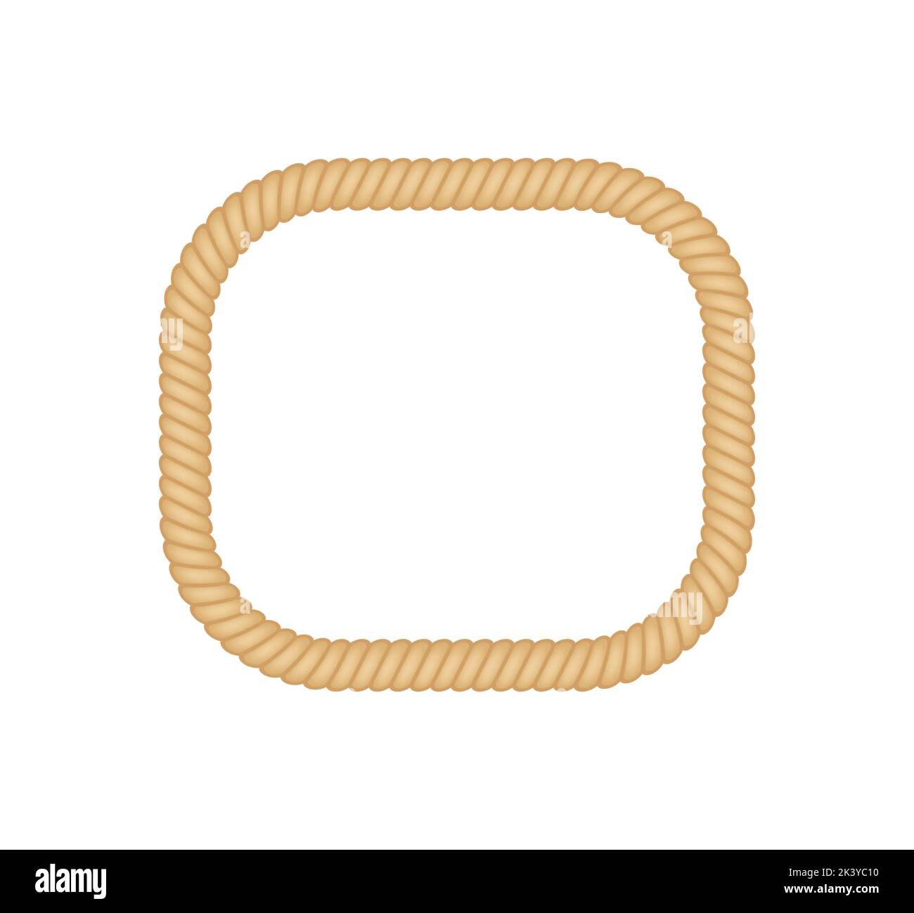 Nautical loops. Vector knots for rope. Realistic knot round and square