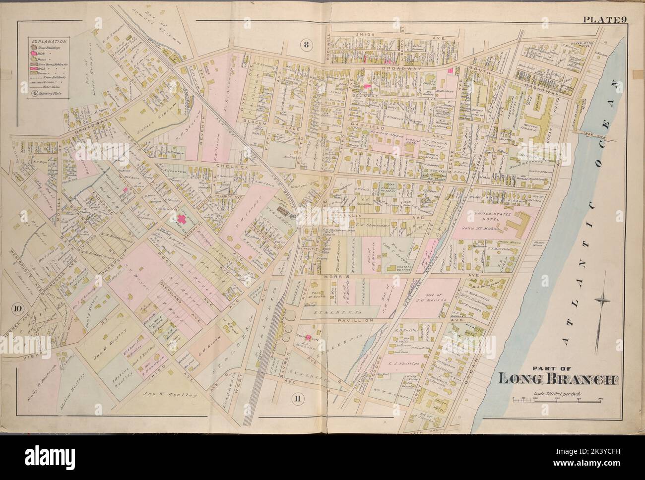 Monmouth County, Double Page Plate No. 9 Map Bounded by Union Ave