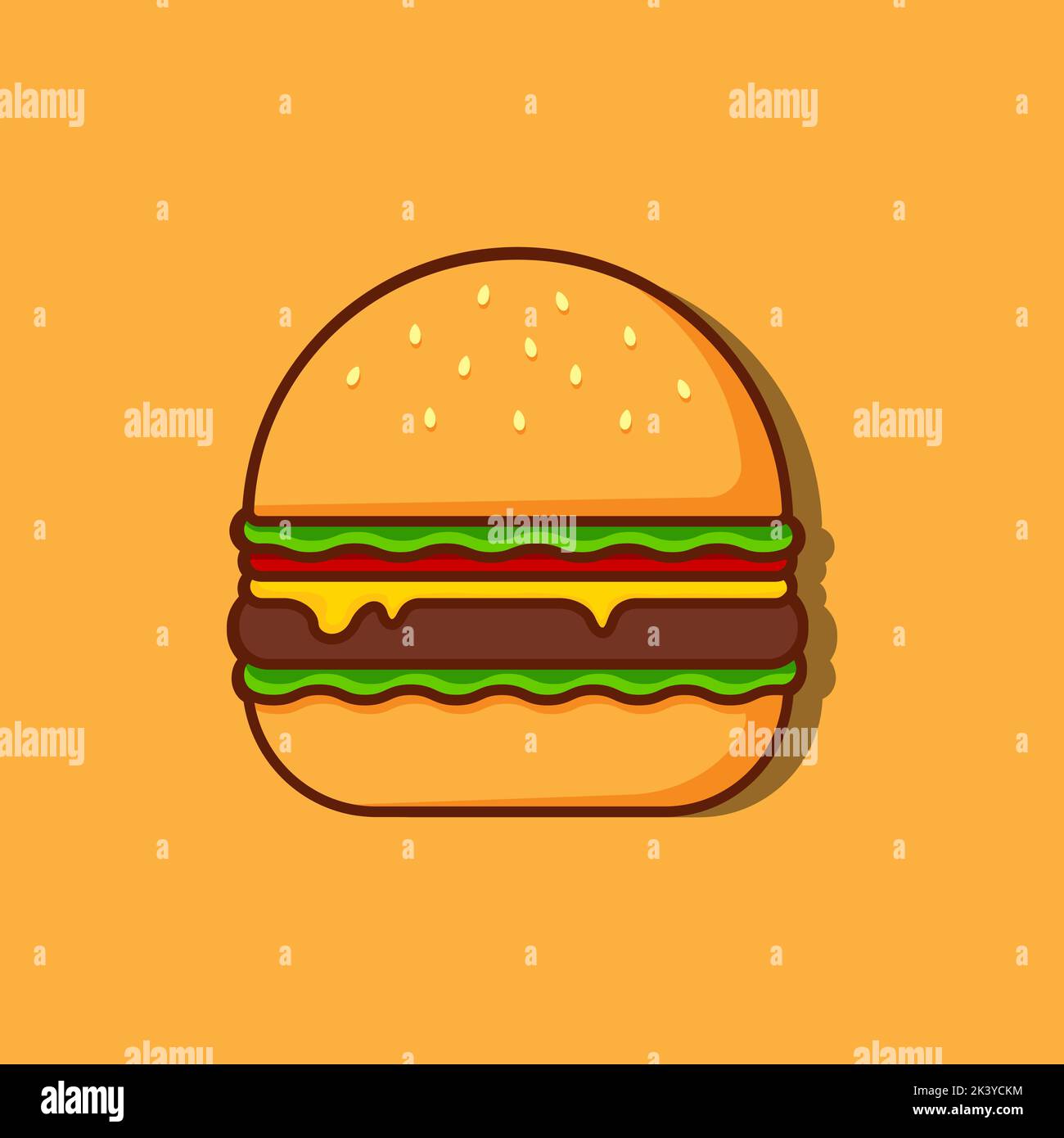 Vector fresh burger stock illustration. Illustration of hook