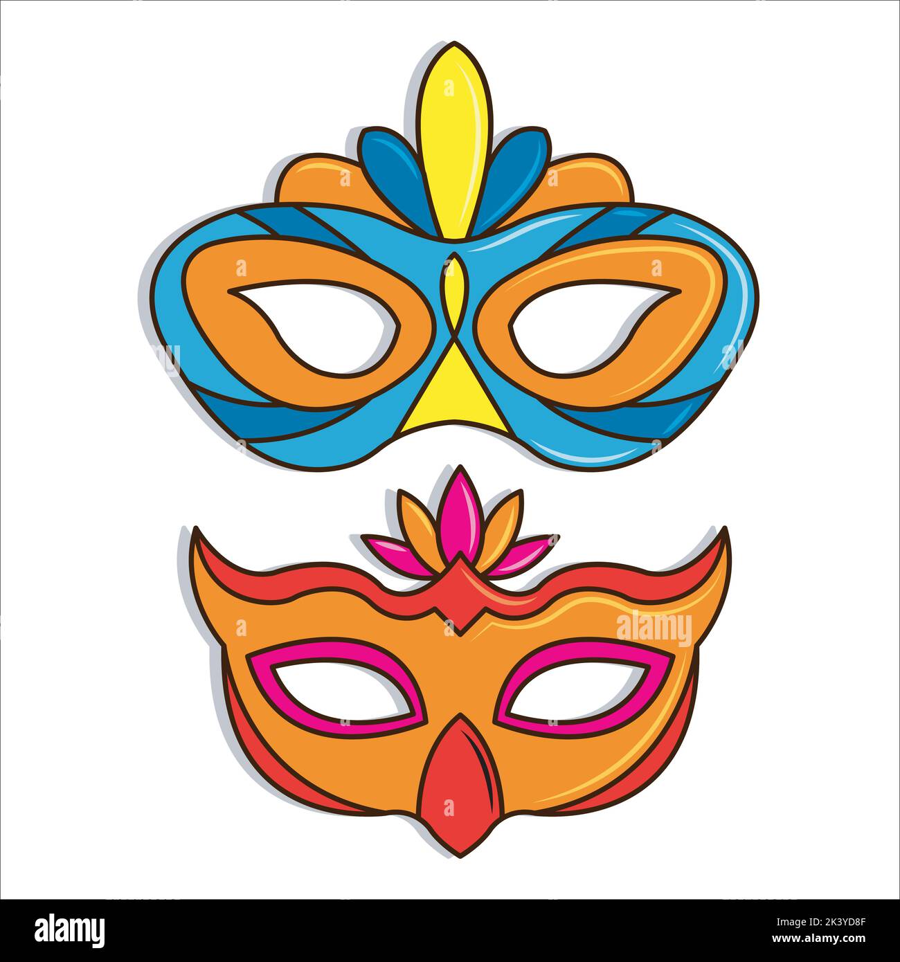 Vector Set Of Masquerade Ball Masks Illustration Isolated On White Background Stock Vector Image