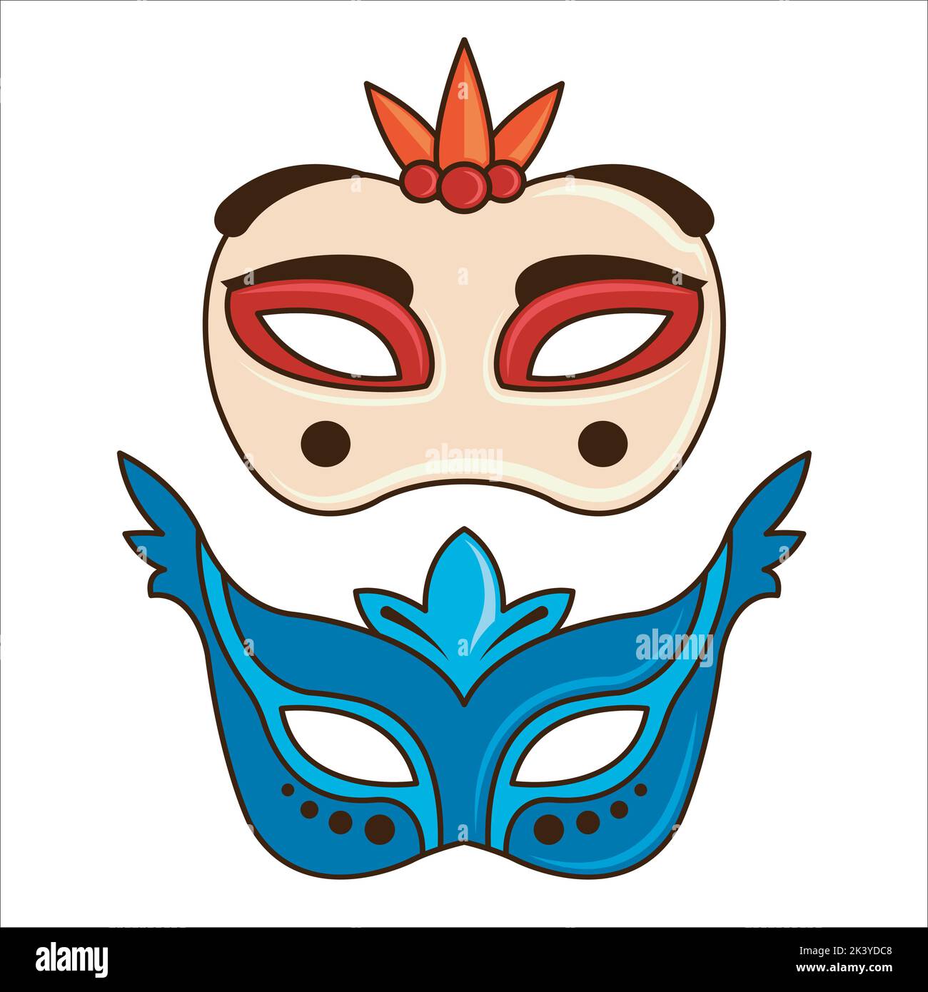 Vector Set Of Masquerade Ball Masks Illustration Isolated On White