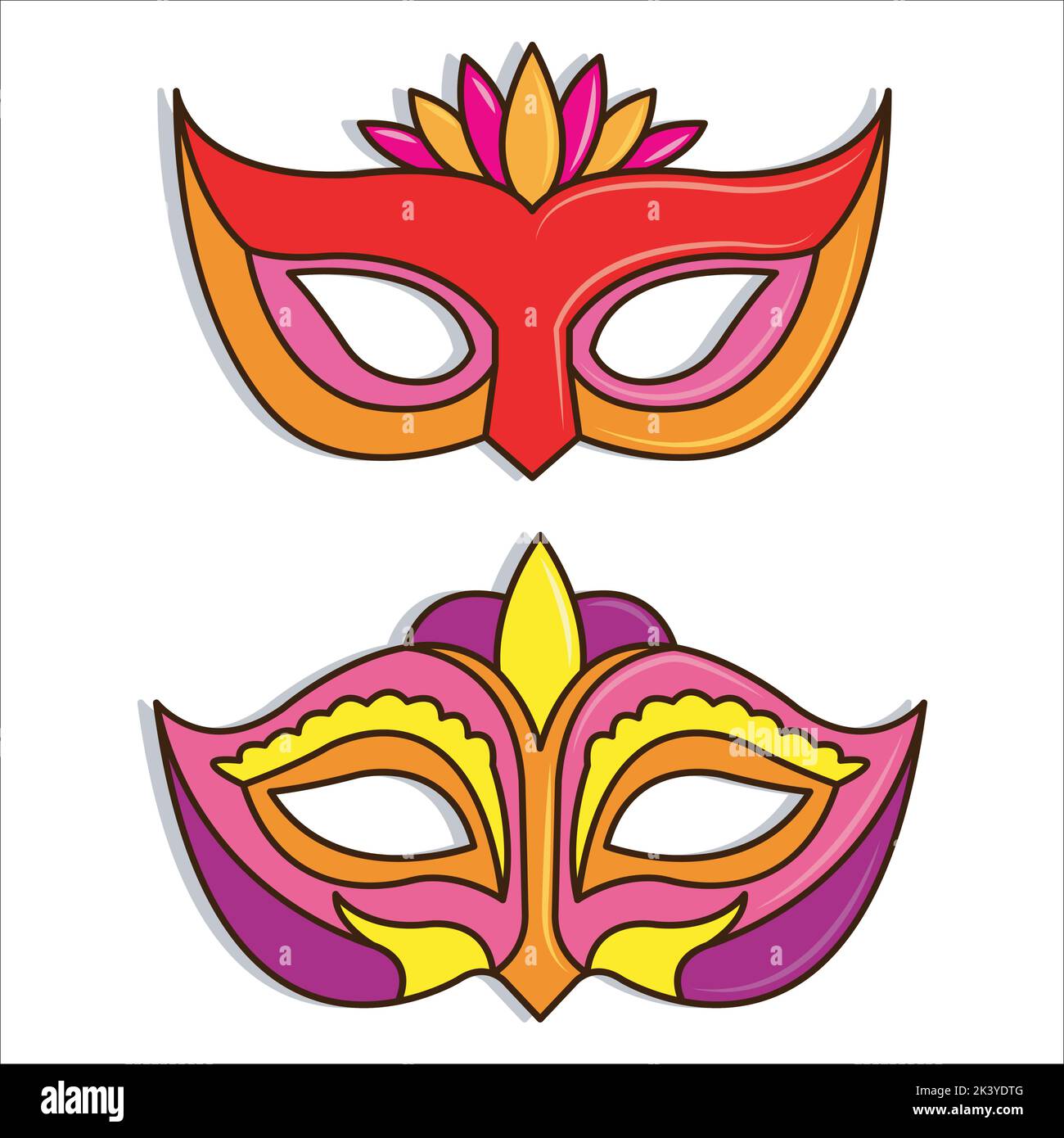 Vector Set Of Masquerade Ball Masks Illustration Isolated On White