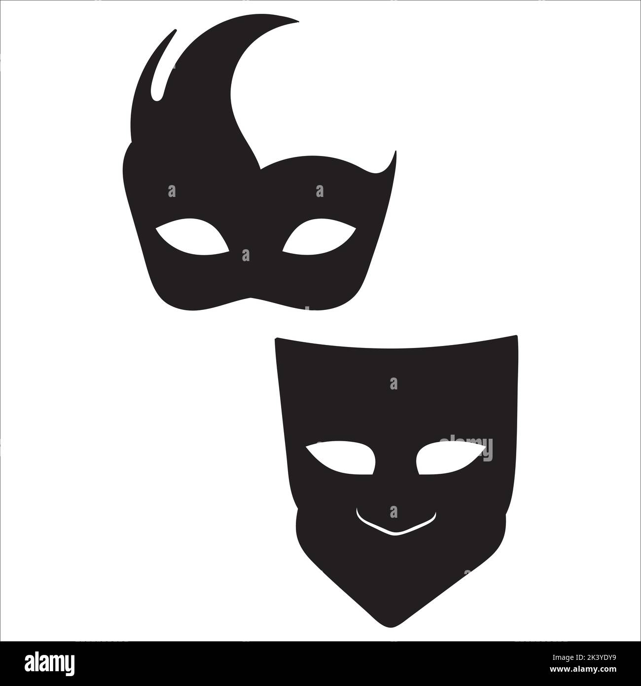 Vector Set Of Masquerade Ball Masks Silhouettes Illustration Isolated