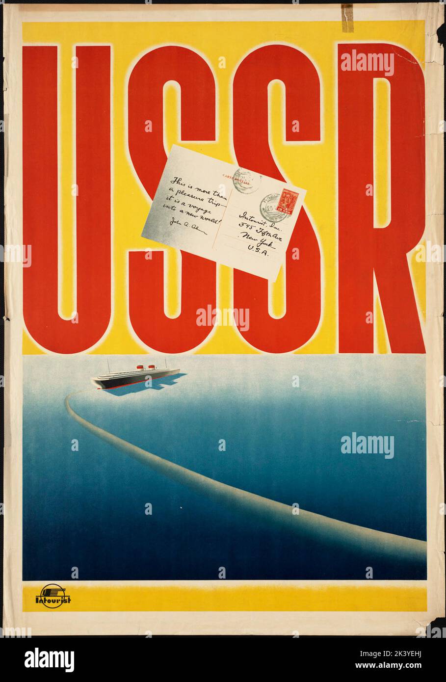 Colorful vintage travel poster of the USSR Stock Photo