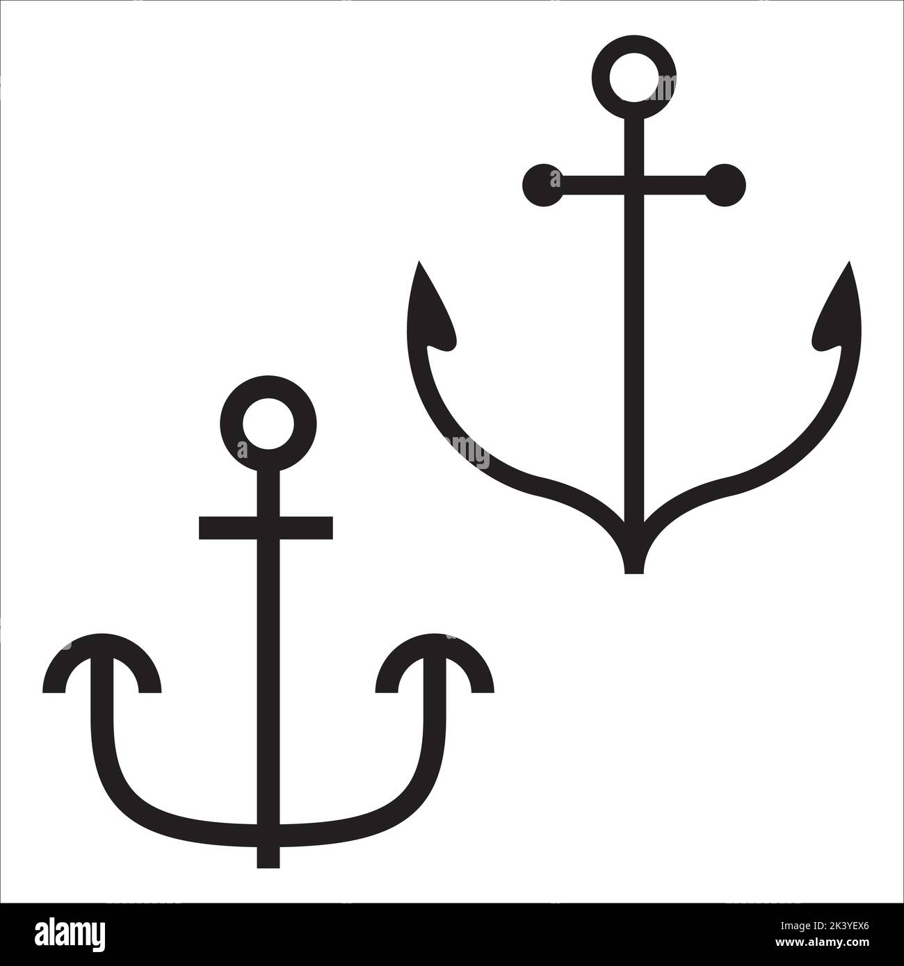 Vector Set Of Anchor Silhouettes Illustration Isolated On White