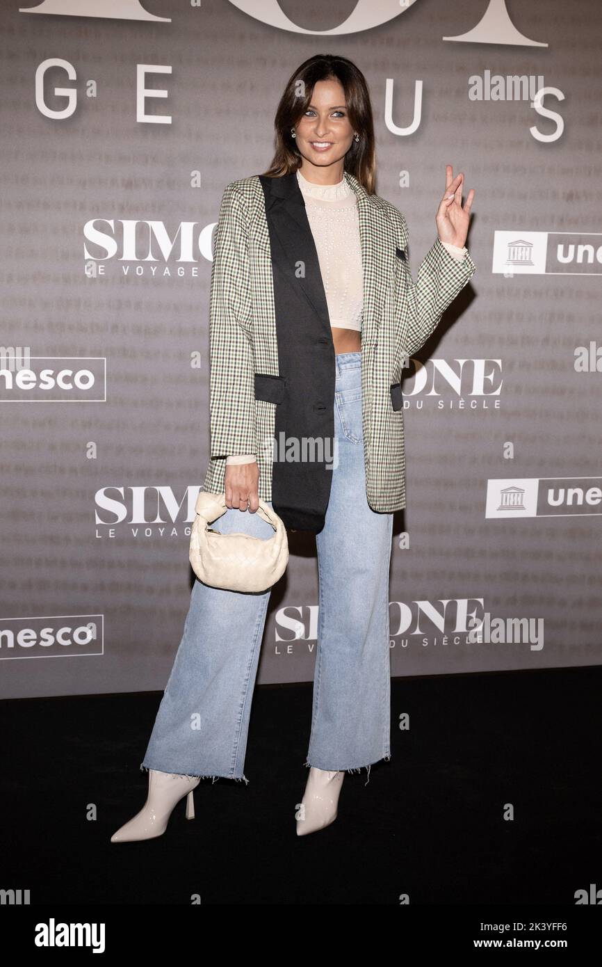 Malika Menard attend the Simone, Le Voyage du Siecle Premiere at UNESCO