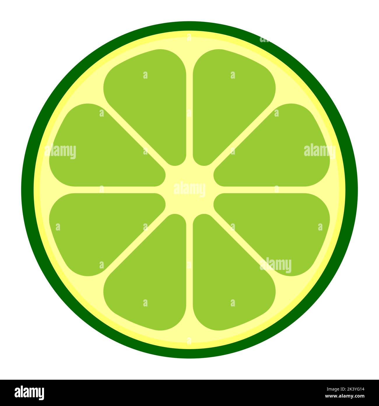 Simple flat illustration of lime slice. Vector icon Stock Vector Image