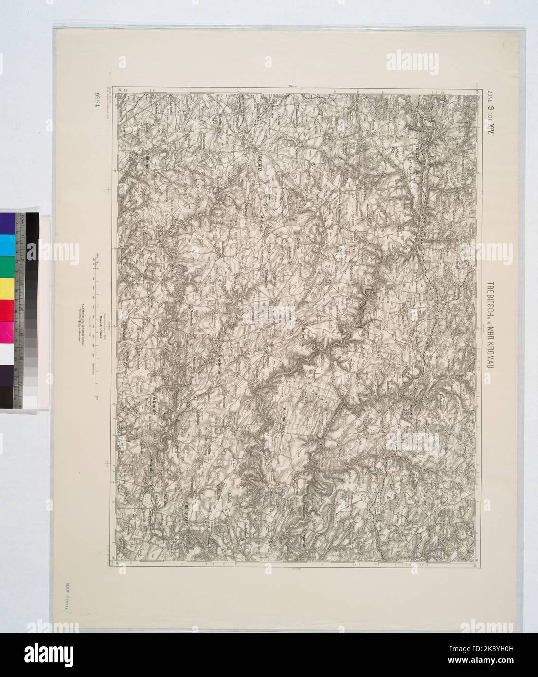 Trebitsch und Mhr. Kromau. Cartographic. Maps, Topographic maps. 1894. Lionel Pincus and Princess Firyal Map Division Stock Photo