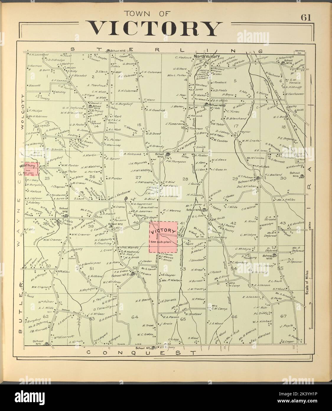 Cayuga County, Right Page Map of town of Victory Cartographic. Atlases