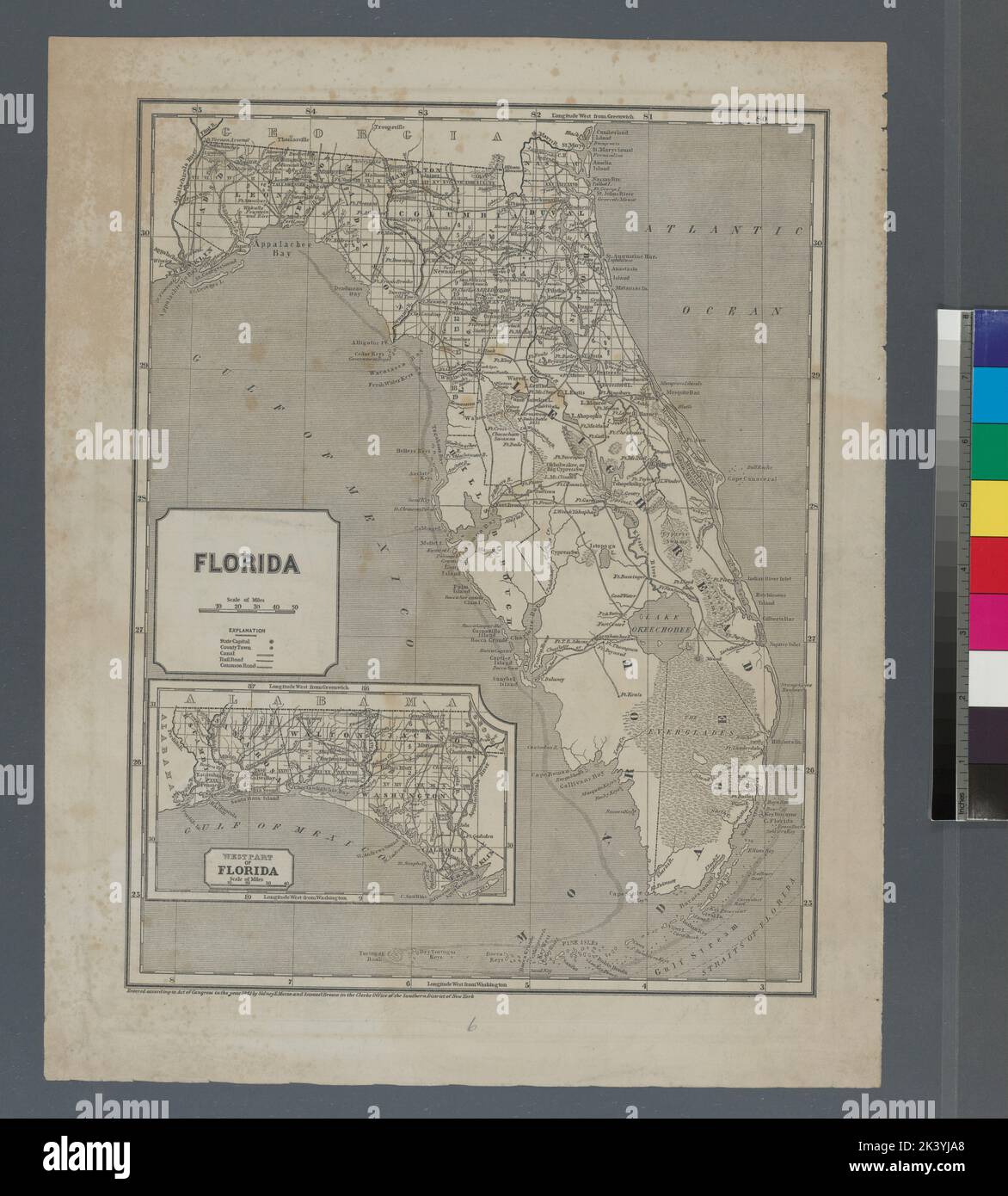 Florida Morse Sidney E Sidney - Florida Morse Sidney E Sidney Edwards 1794 1871 Cartographic Maps 1842 1845 Lionel Pincus And Princess Firyal Map Division United States Florida 2K3YJA8 