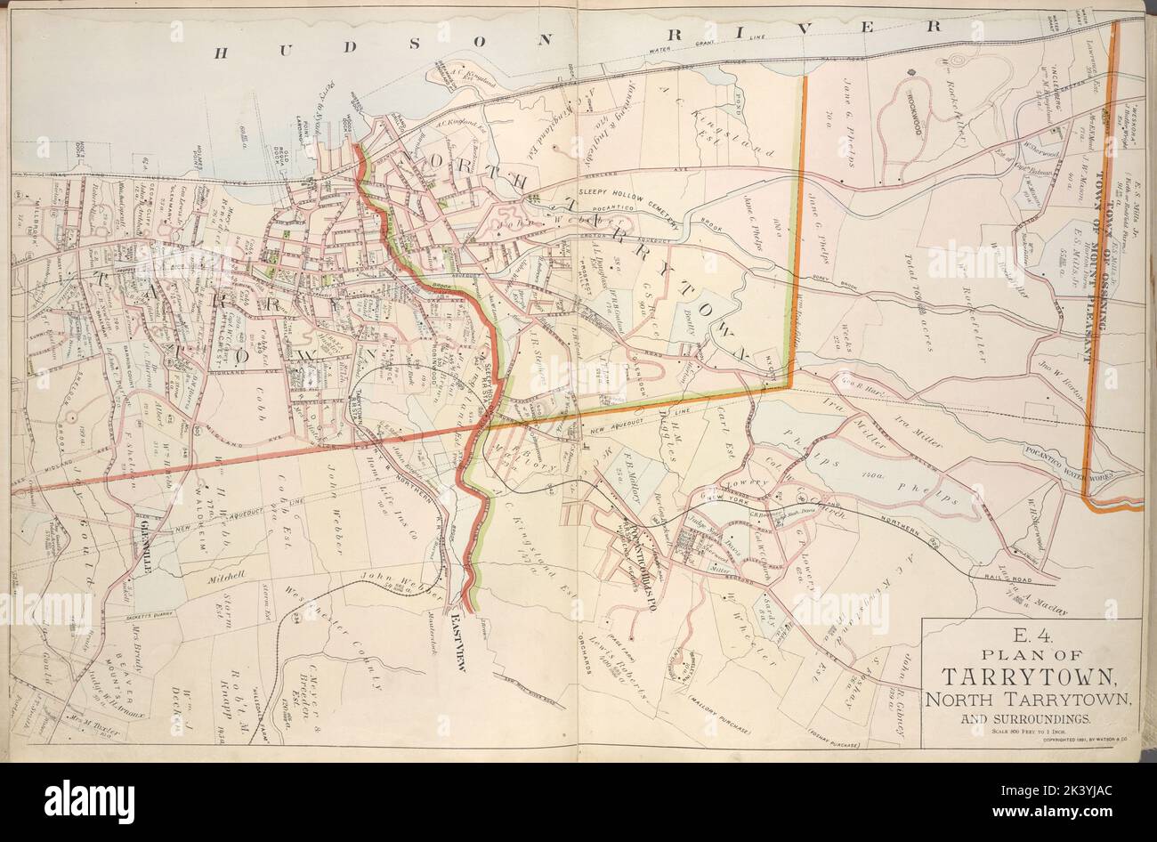 Plan of Tarrytown, North Tarrytown, and Surroundings. Cartographic