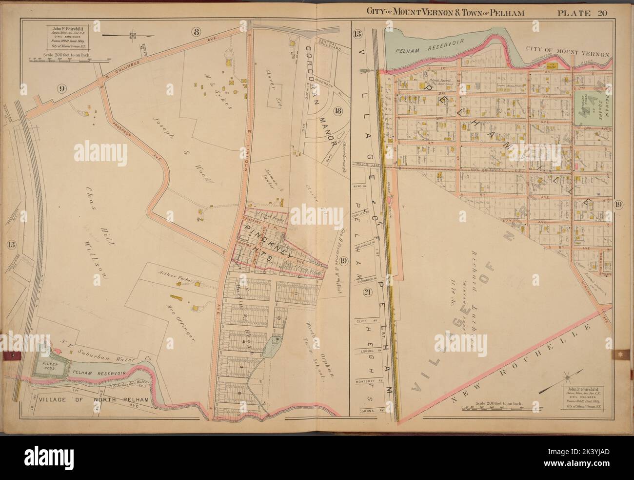 Mount Vernon, Double Page Plate No. 20 Map bounded by N. Columbus Ave