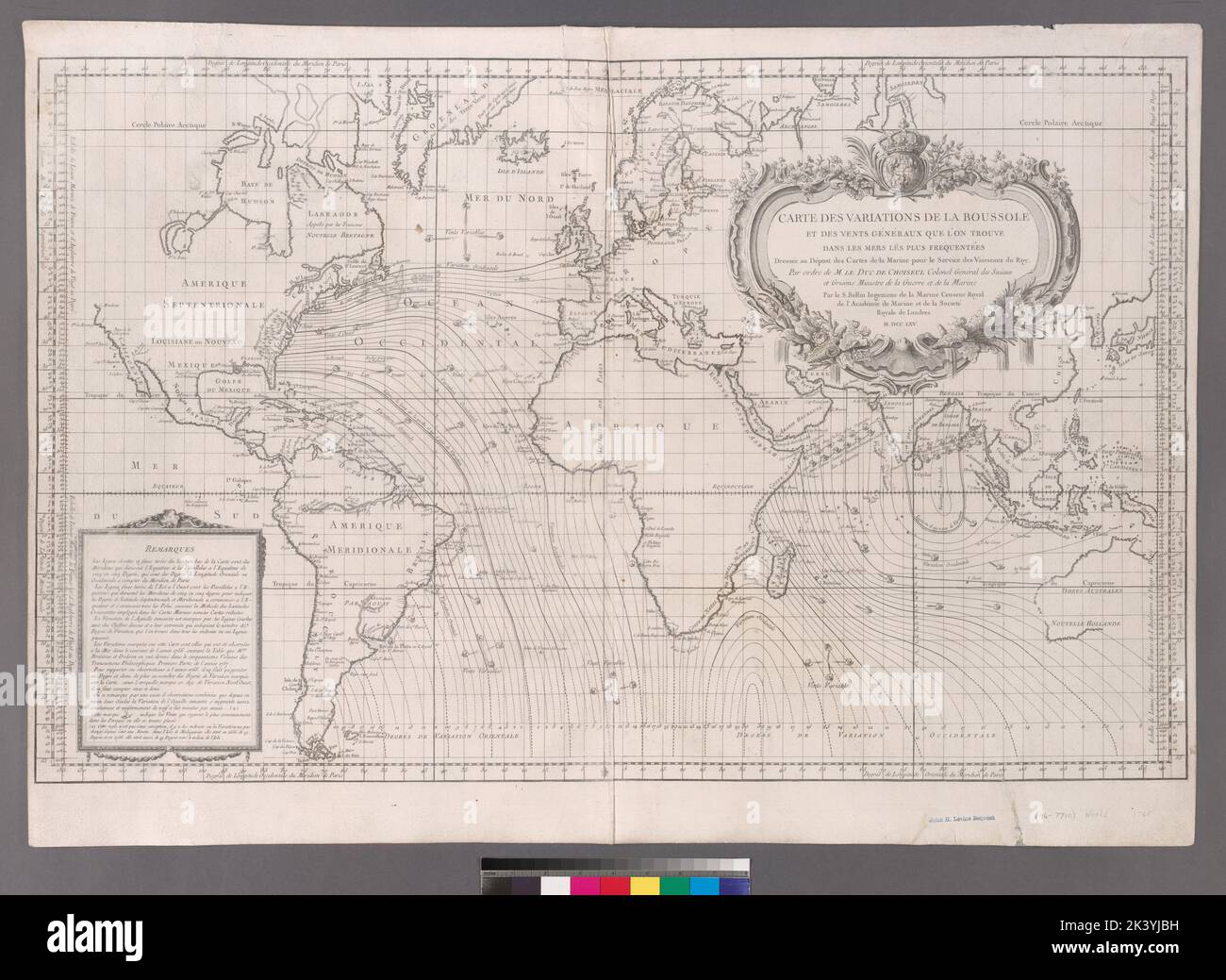 Carte des variations de la boussole et des vents generaux ...