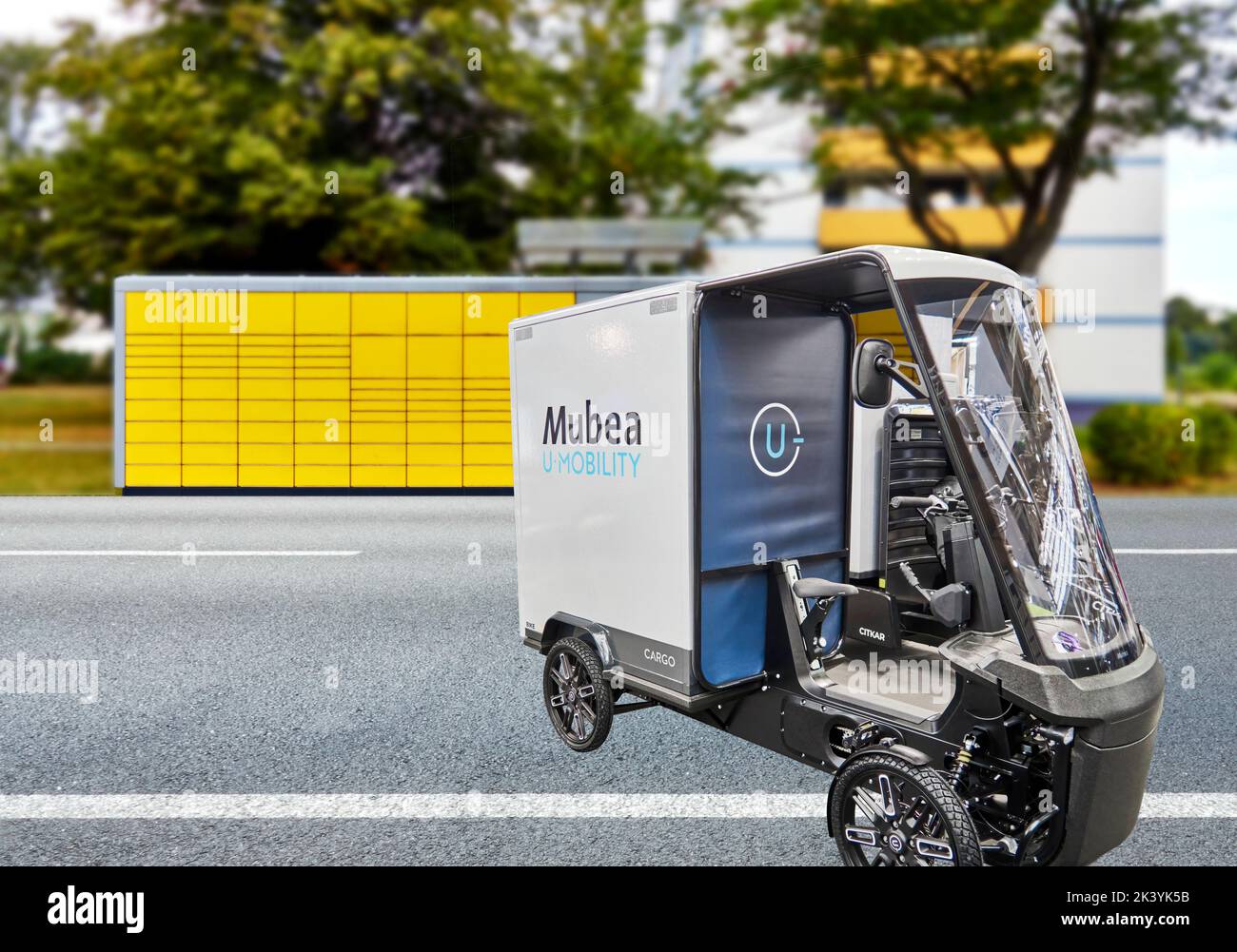 Mubea U-Mobility four-wheeled pedelec for clean transport of goods in the last mile, Hannover, Germany, September 24, 2022 Stock Photo