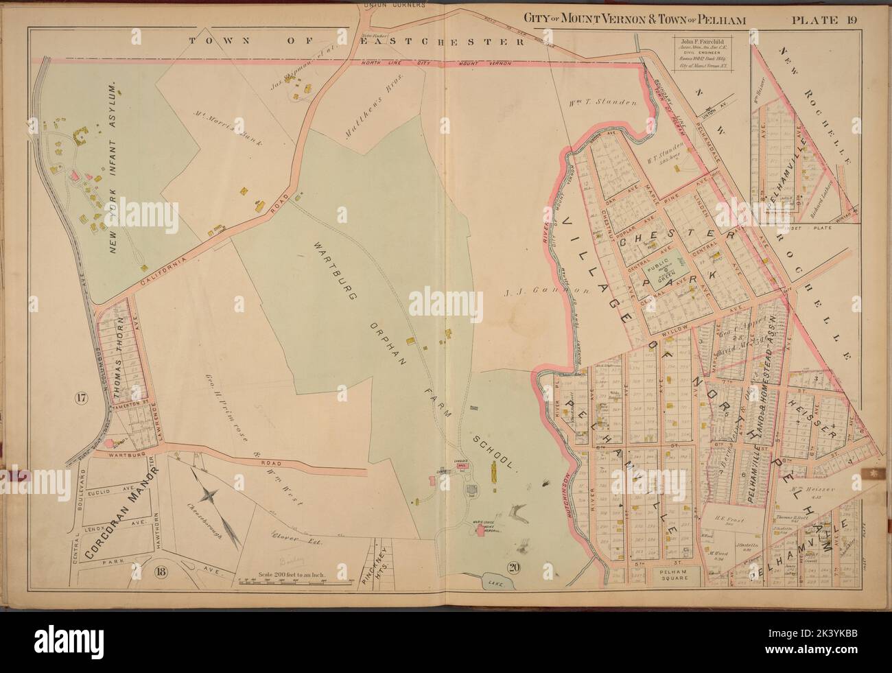 Mount Vernon, Double Page Plate No. 19 Map bounded by Town of East Chester, New Rochelle, N