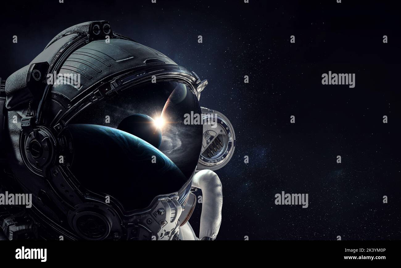 Astronaut and space exploration theme Stock Photo - Alamy