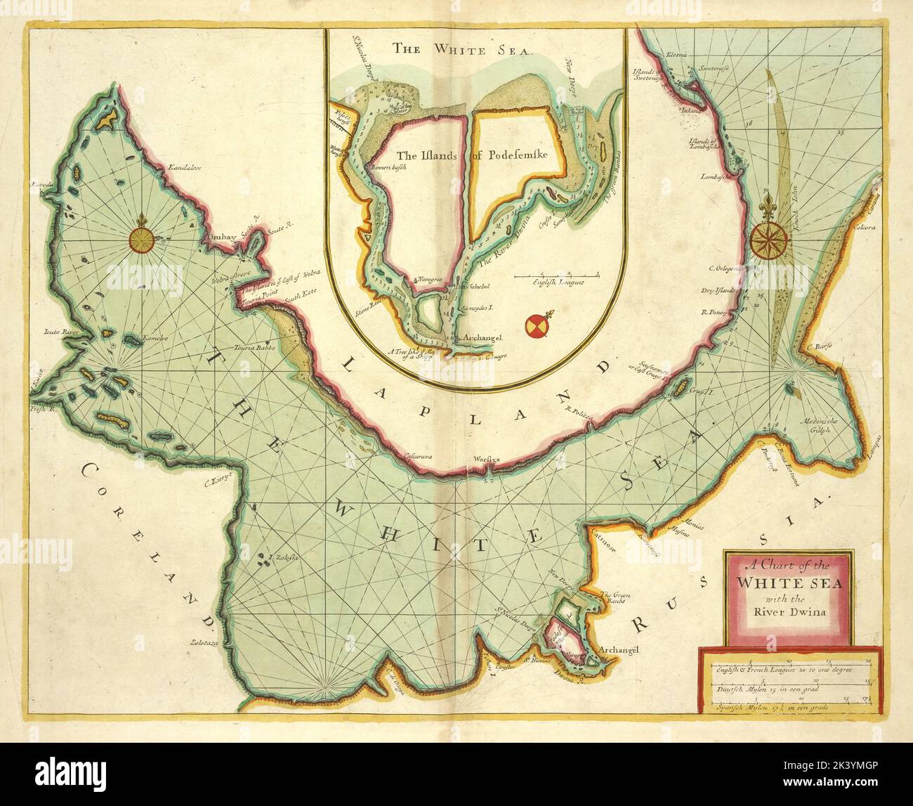 A chart of the WHITE SEA with the River Dwina 1702 - 1707. Cartographic ...
