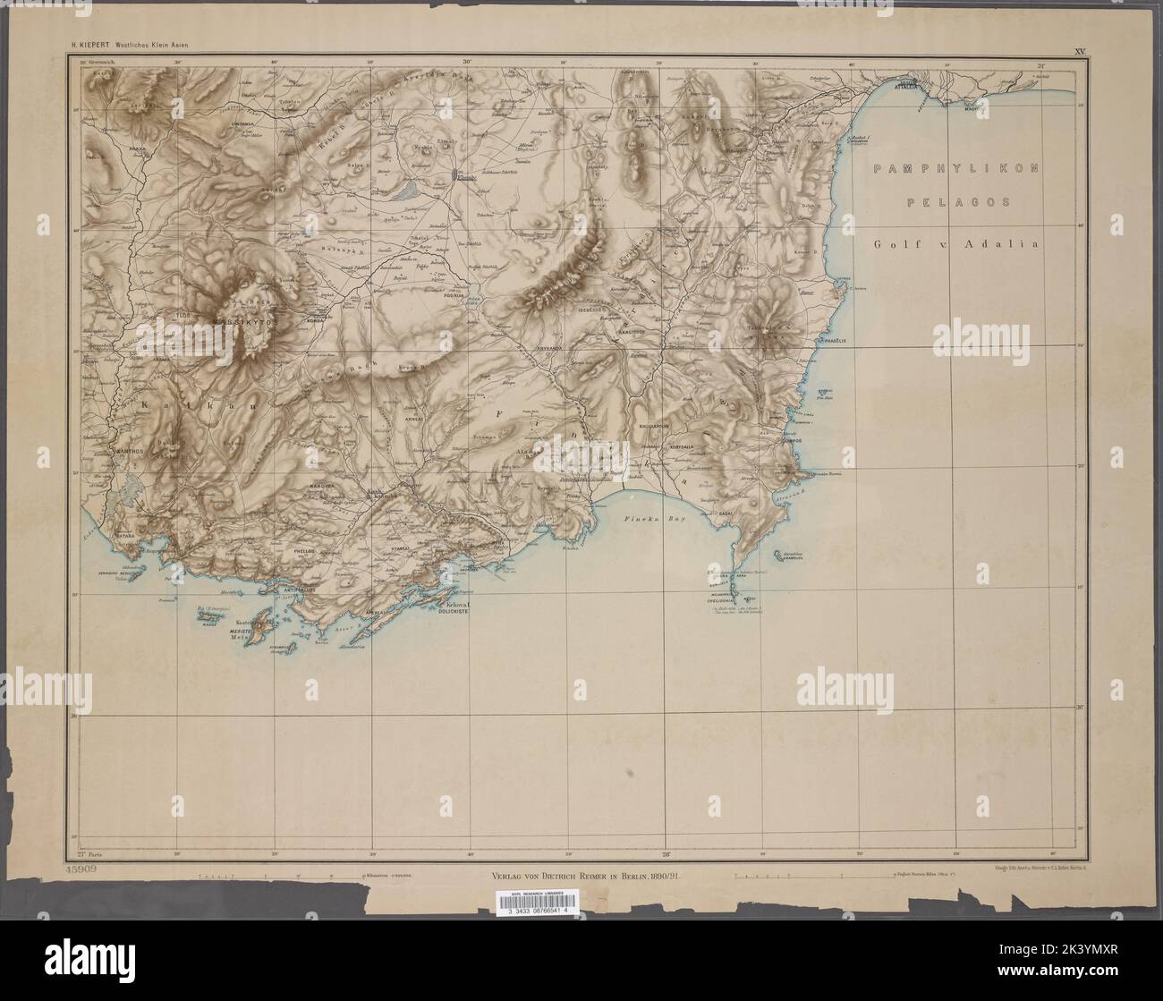 Sheet 15. 1: 250,000. Cartographic. Maps. 1890 - 1892. Lionel Pincus ...