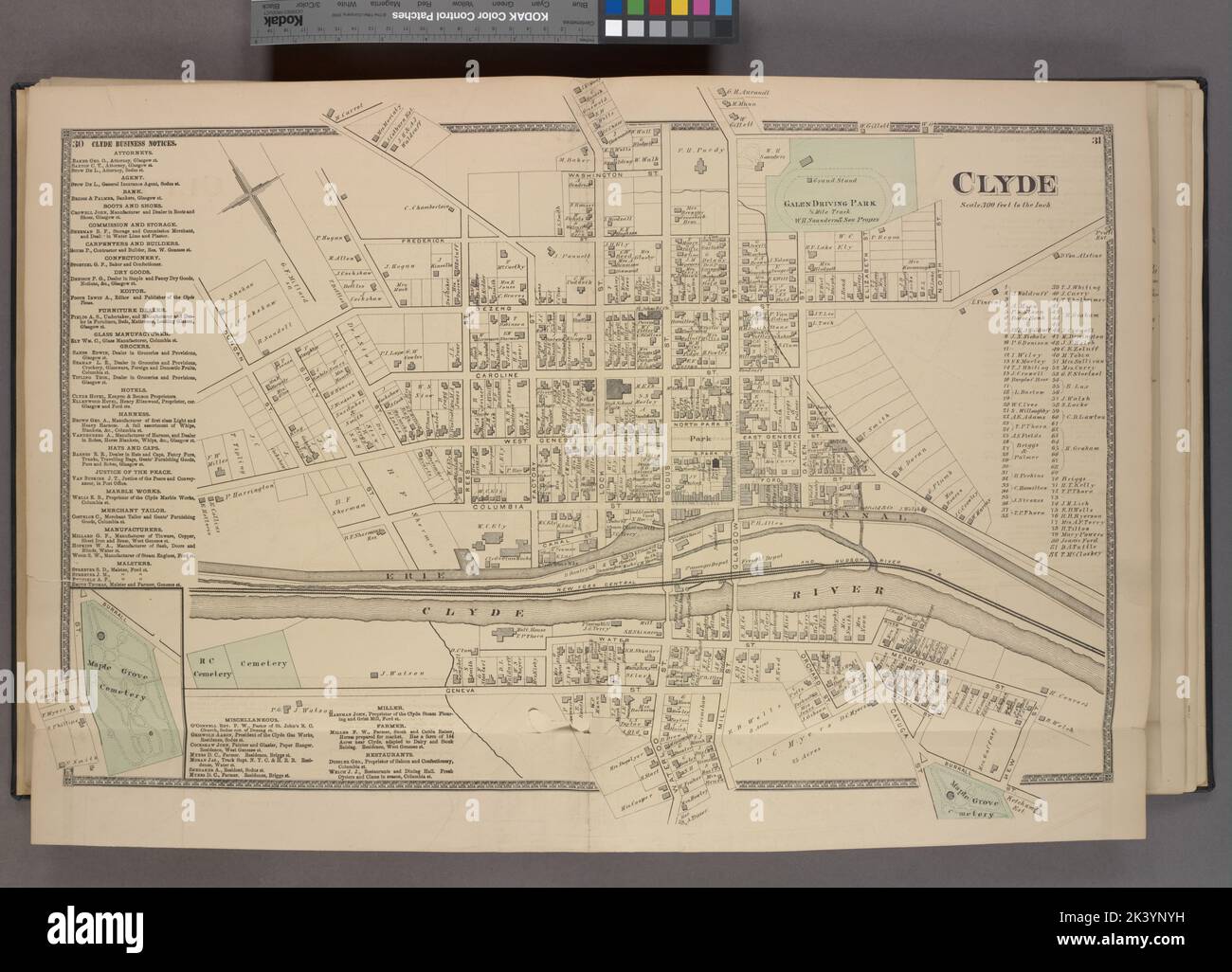 Clyde Business Notices; Clyde Village; Cartographic. Atlases, Maps