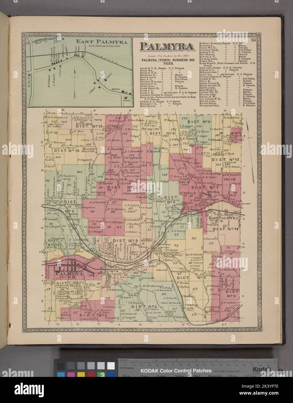Map of palmyra hi res stock photography - East Palmyra Village Palmyra Township Palmyra Town Business Notices Cartographic Atlases Maps 1874 Lionel Pincus And Princess Firyal Map Division Real Property New York State Wayne County Wayne County Ny Business Enterprises New York State Wayne County 2K3YP7E