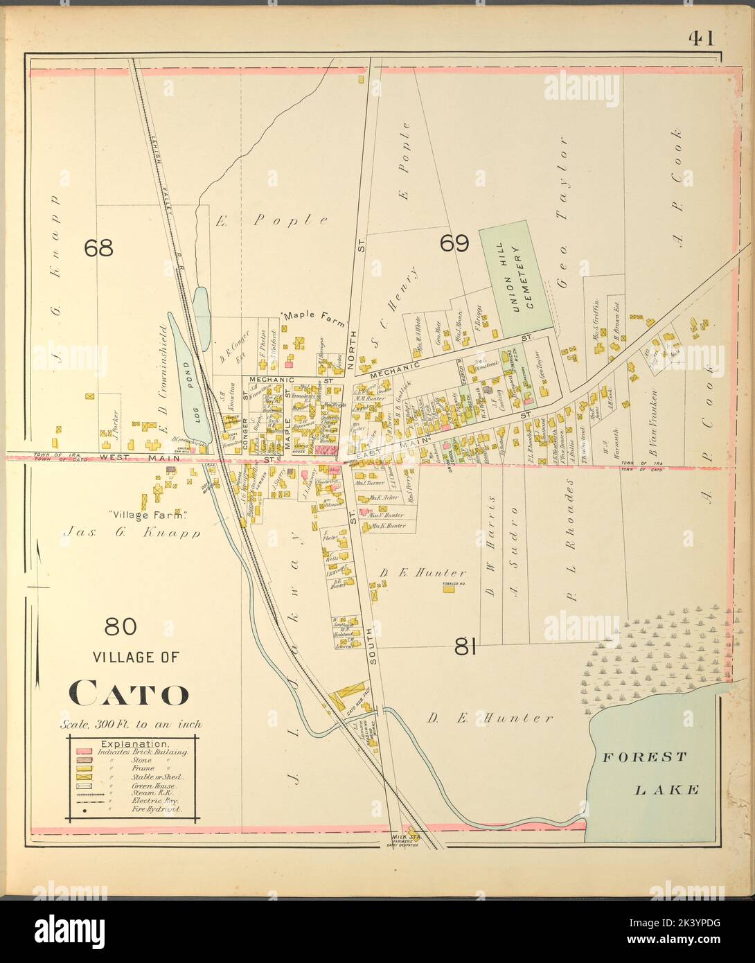 Cayuga County, Right Page Map of village of Cato Cartographic. Atlases