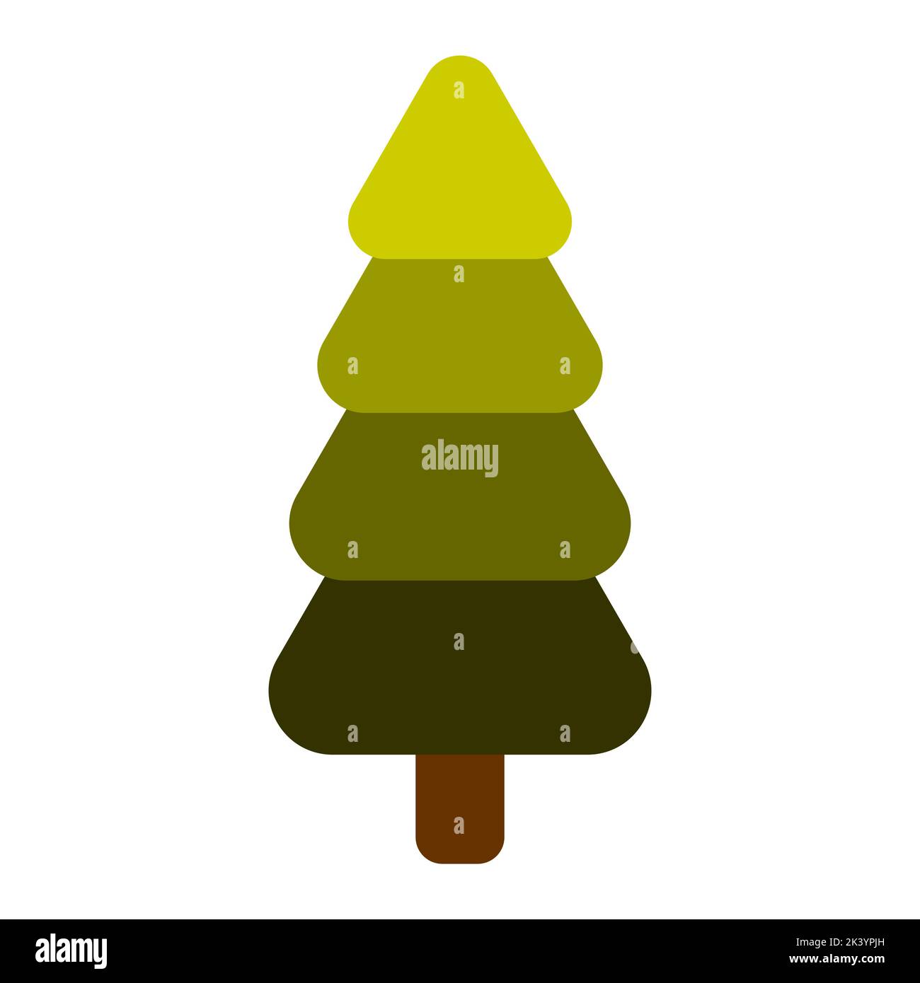 A simple flat image of a Christmas tree. Vector illustration Stock Vector