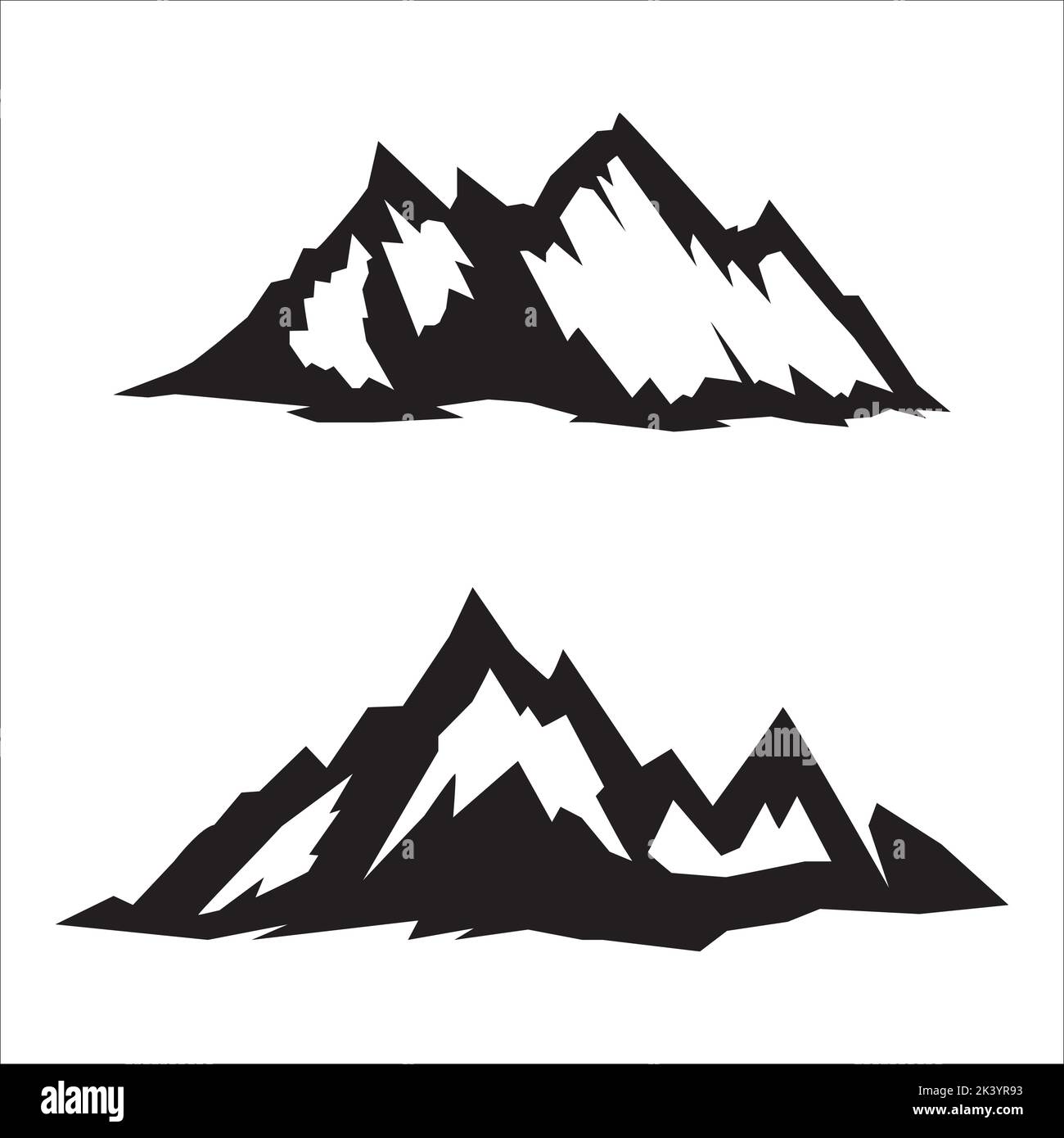 Vector Set Of Rocky Mountains Illustration Isolated On White Background Stock Vector