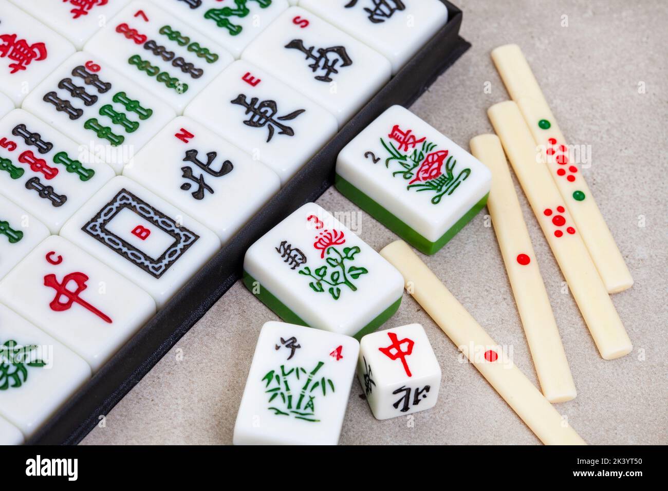 Classic mahjong board game tiles and play, ancient Chinese favorite
