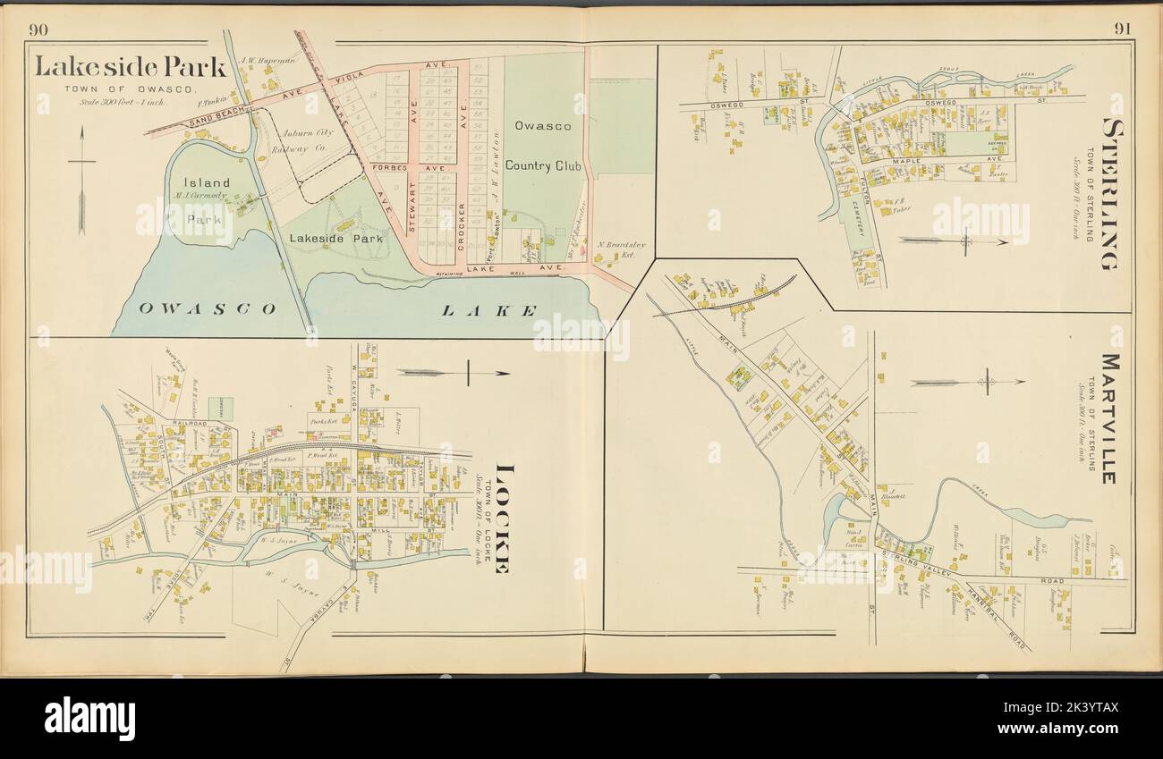 Cayuga County, Left Page Map of Lake Side Park, Locke Cartographic