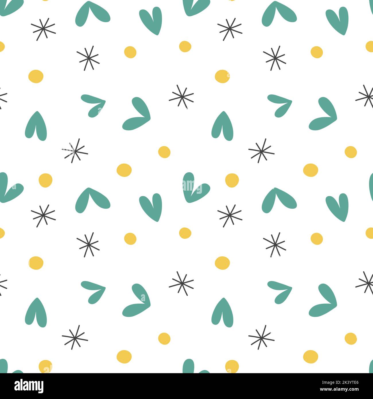 Christmas wreath with snowflake seamless pattern. Stock Vector