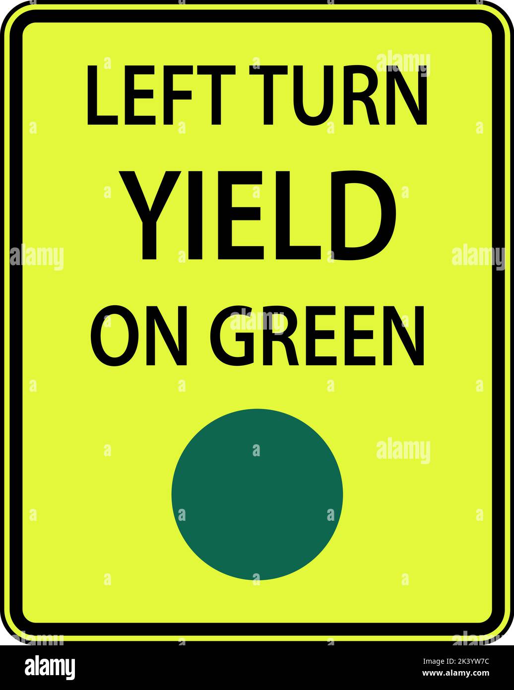Symbol Left Turn Yield On Green Sign Stock Vector Image & Art Alamy