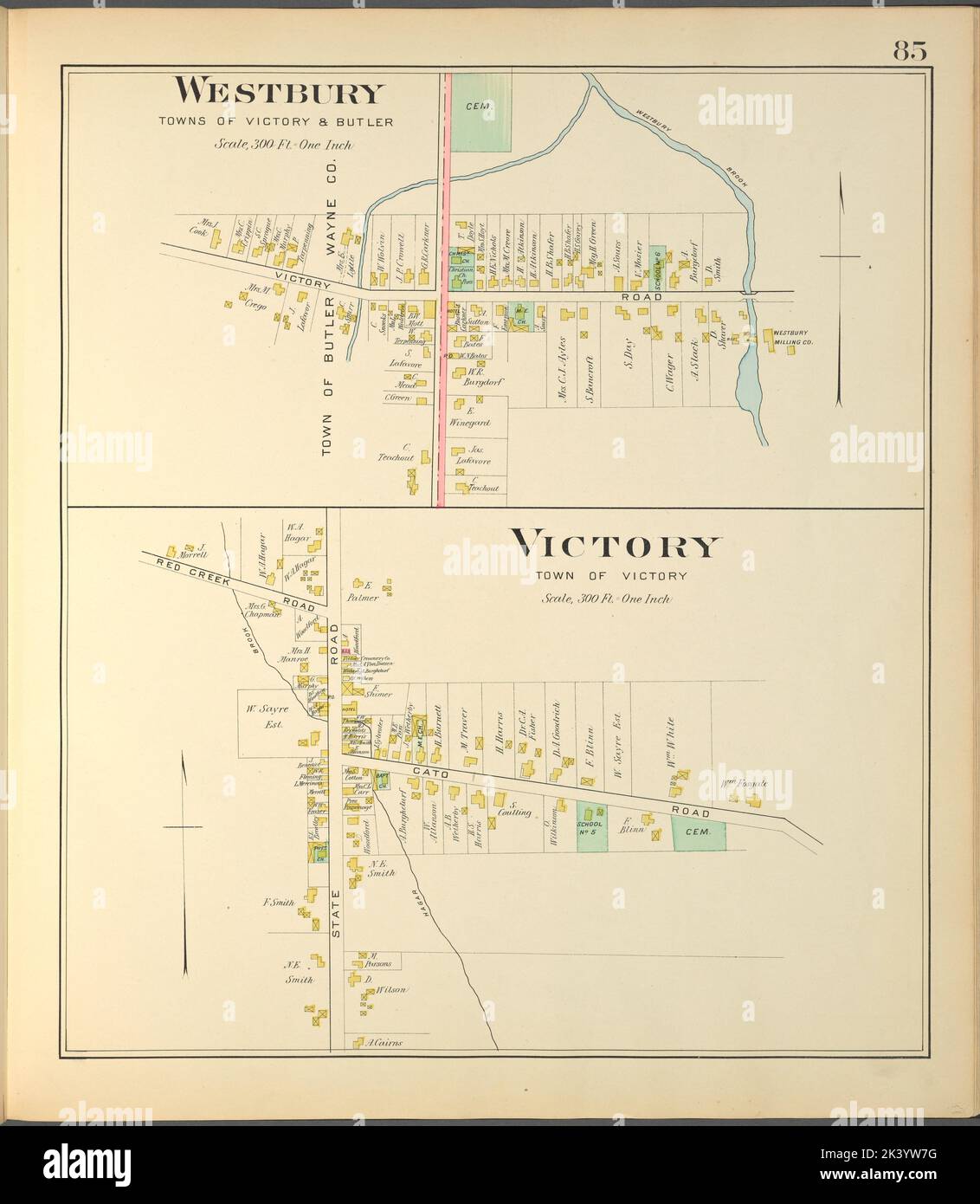 Cayuga County, Right Page Map of Westbury, Victory Cartographic