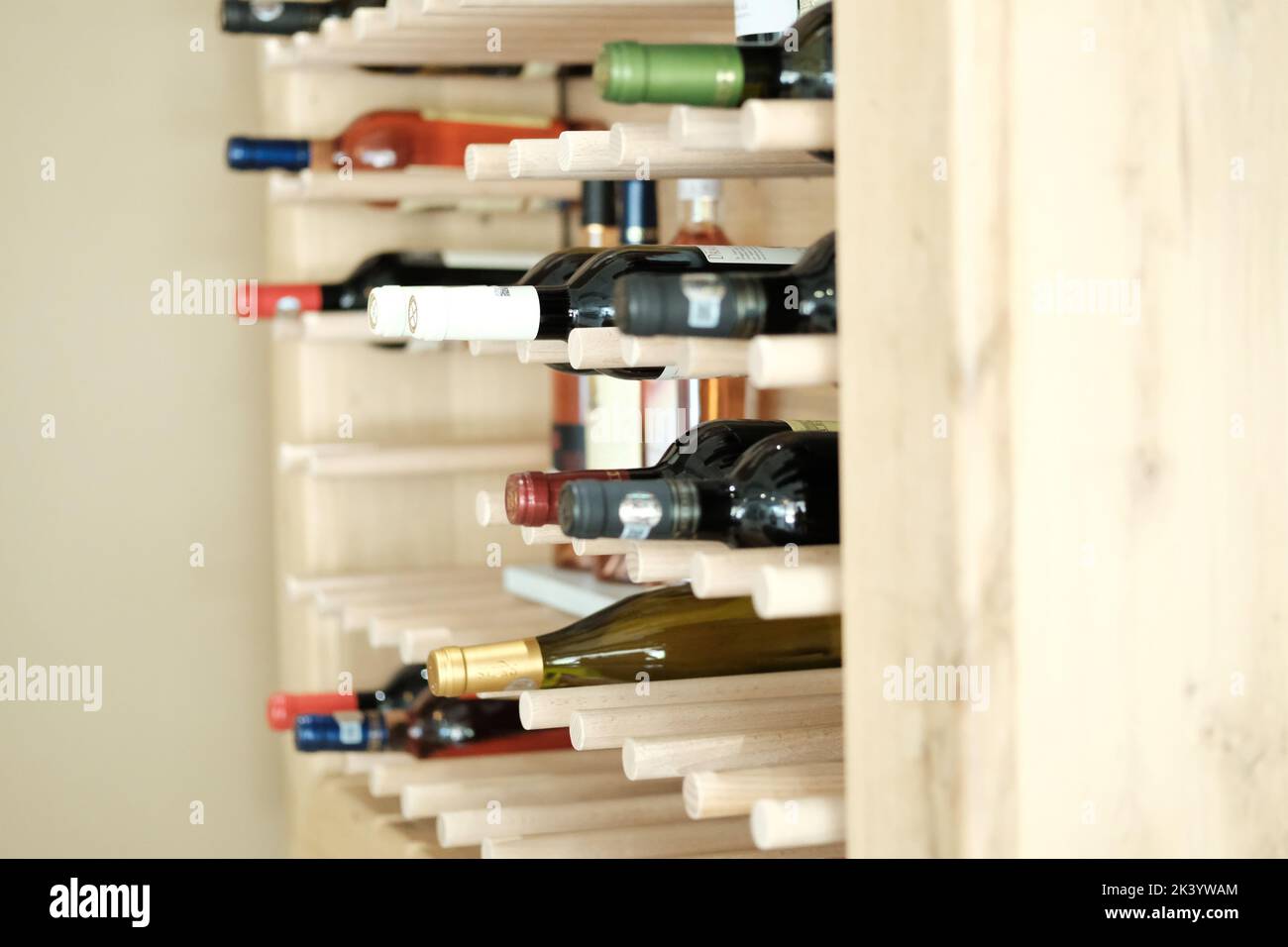 Wall mounted wine racks Stock Photo Alamy