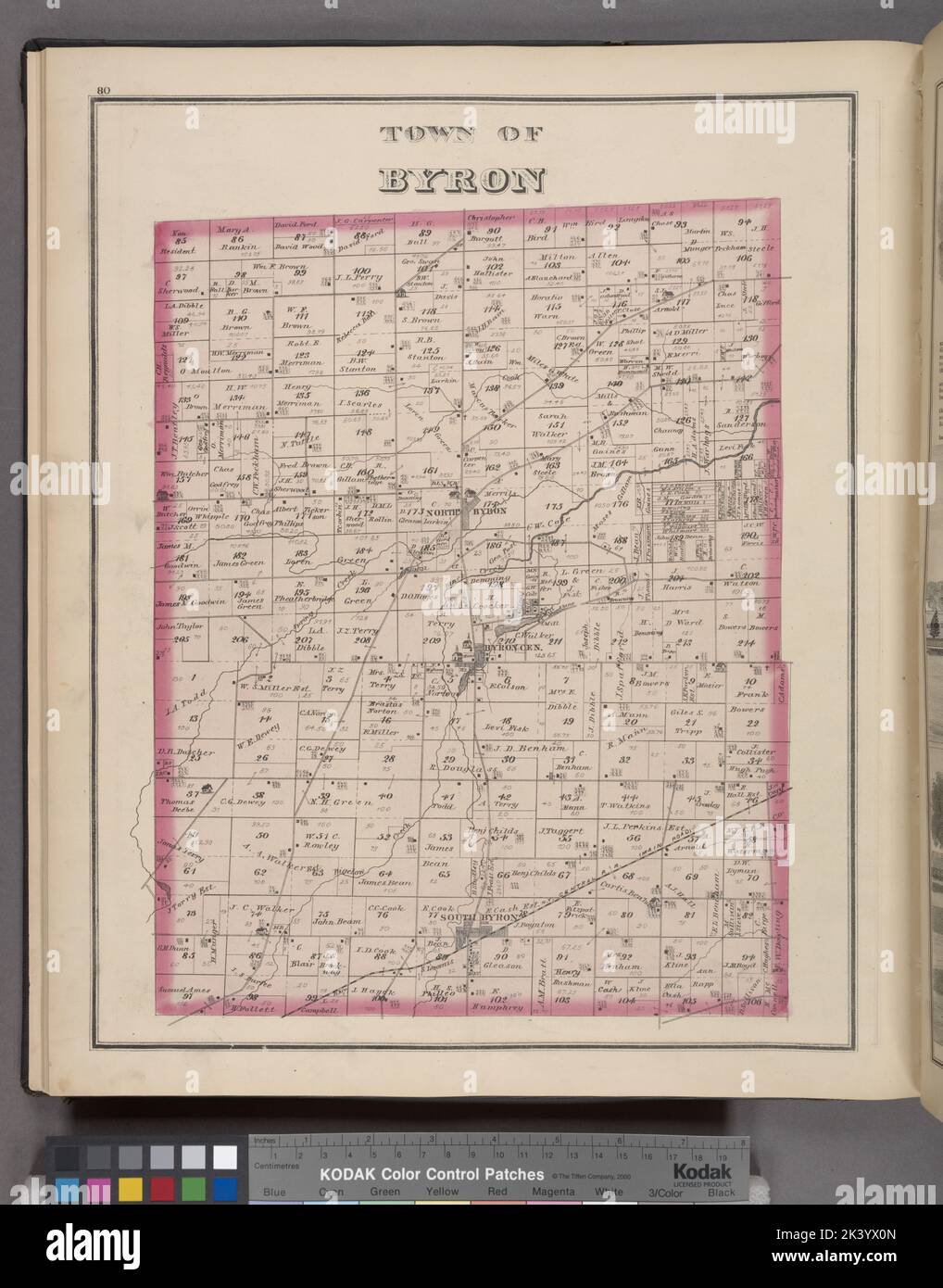 Town of Byron Township Cartographic. Atlases, Maps. 1876. Lionel Pincus