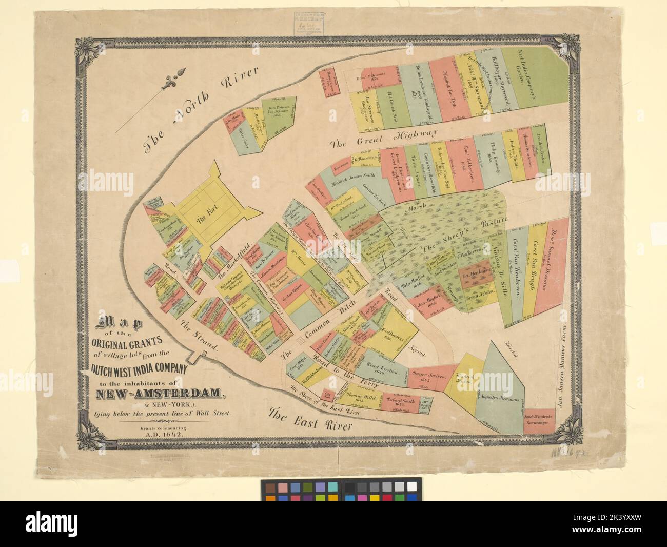 Map of the original grants of village lots from the Dutch West India