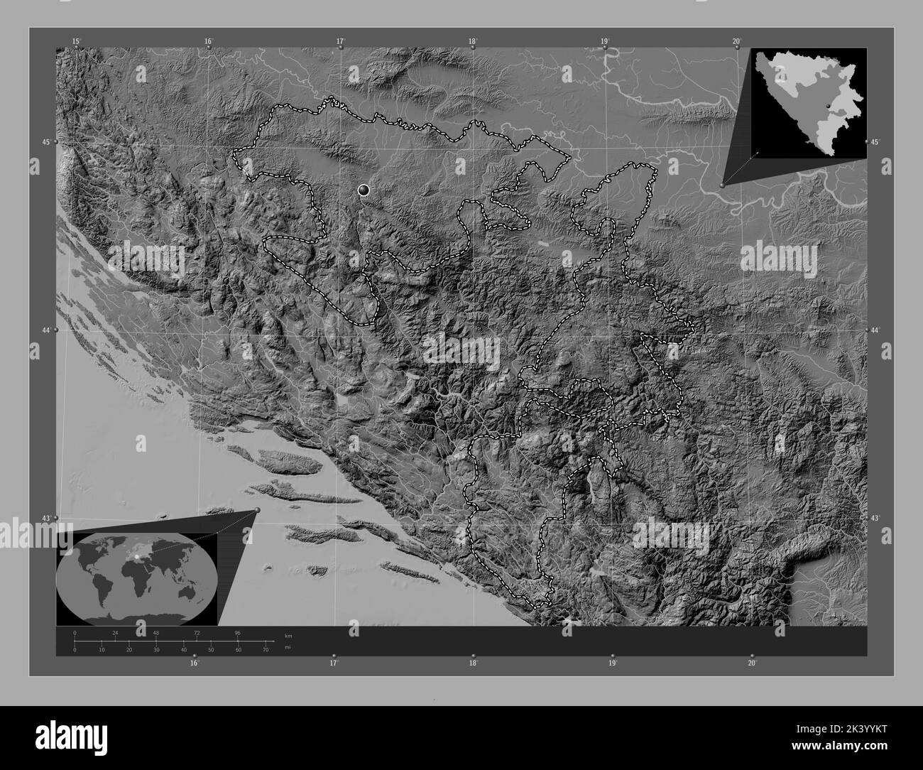 Repuplika Srpska, entity of Bosnia and Herzegovina. Bilevel elevation