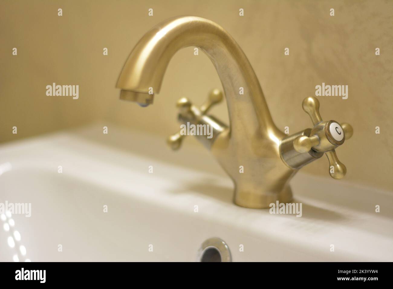 Bathroom faucet Stock Photo