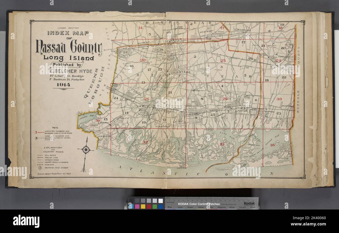 Lower section Index Map of Nassau County Long Island Published by E. Belcher Hype. 97 Liberty St