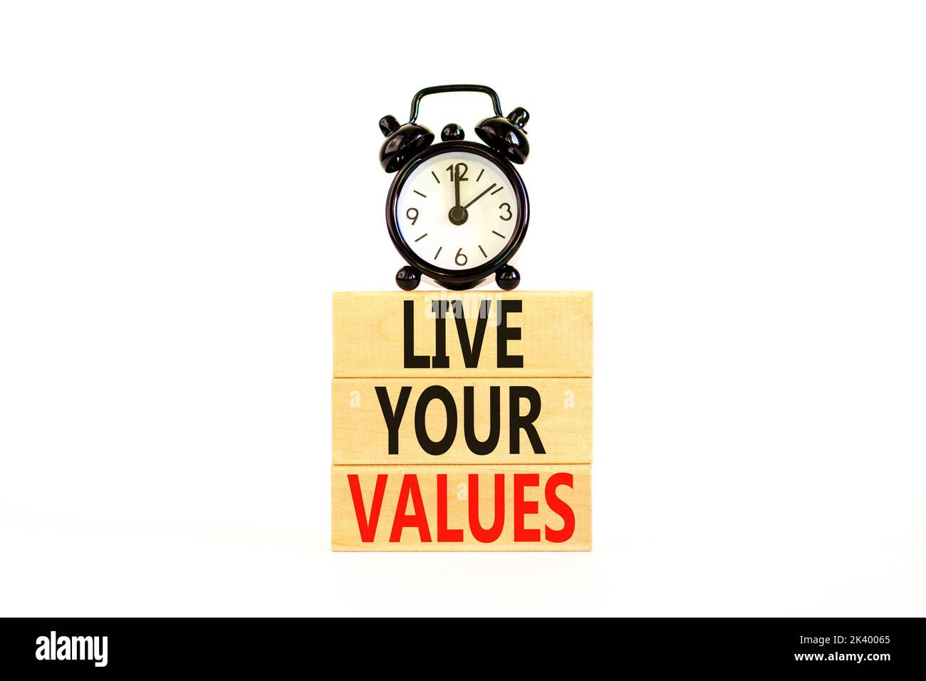 Live your values symbol. Concept words Live your values on wooden