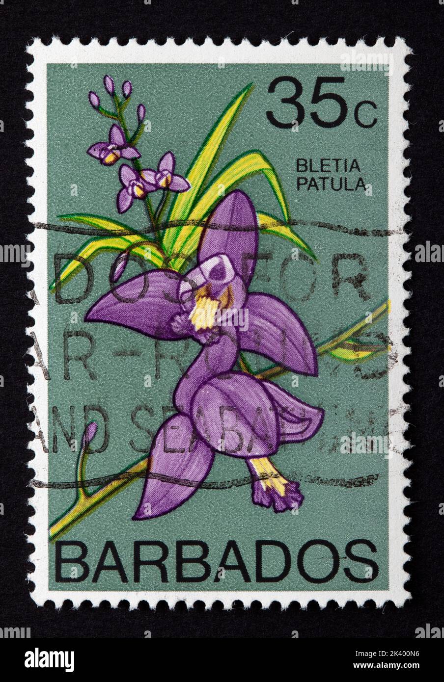 Barbados postage stamp Stock Photo
