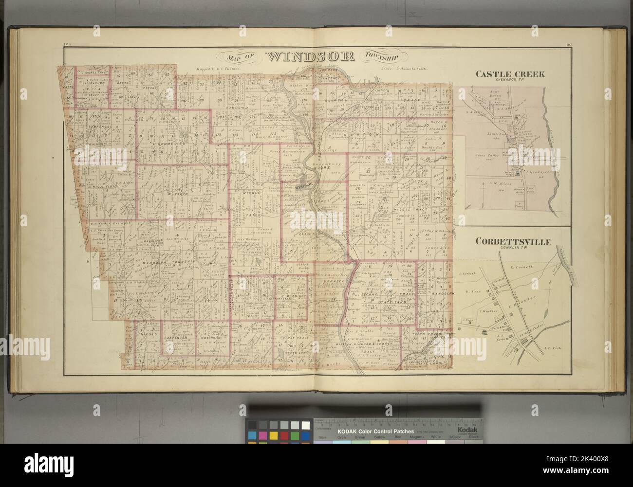 Map of Windsor Township; Castle Creek, Chenango TP Village 