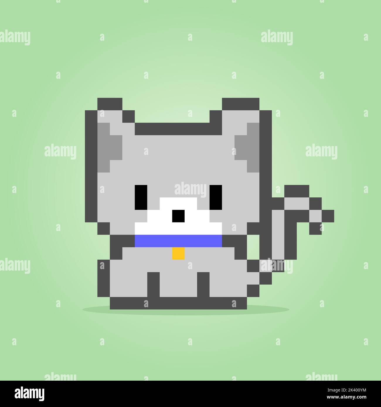 Classic 8 bit pixel art illustration of cute kitten. Retro 8 bit pixel art  style simple illustration of cute kitten used in old arcade games played on  Stock Photo - Alamy