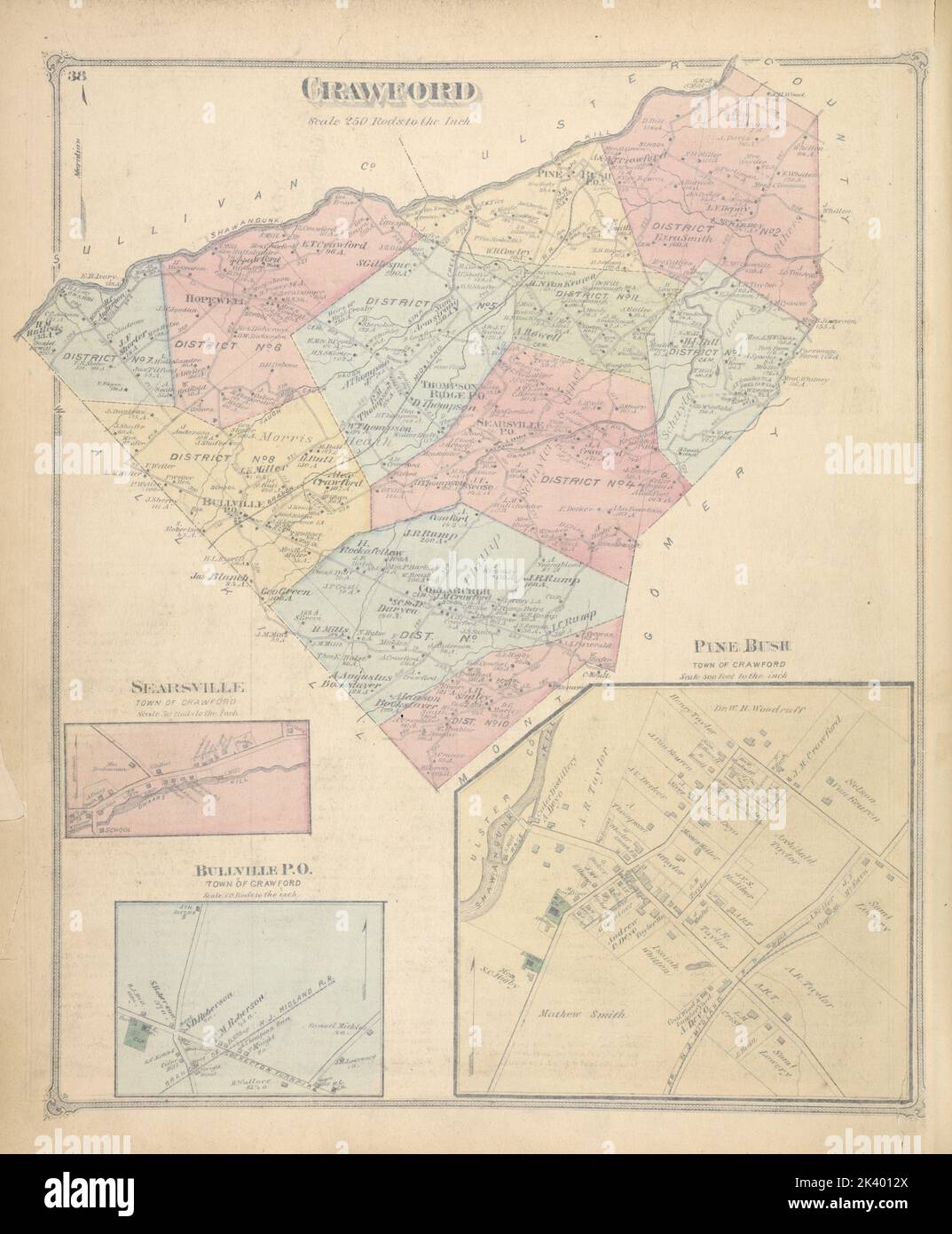 Crawford Township; Searsville Village; Bullville P.O. Village; Pine