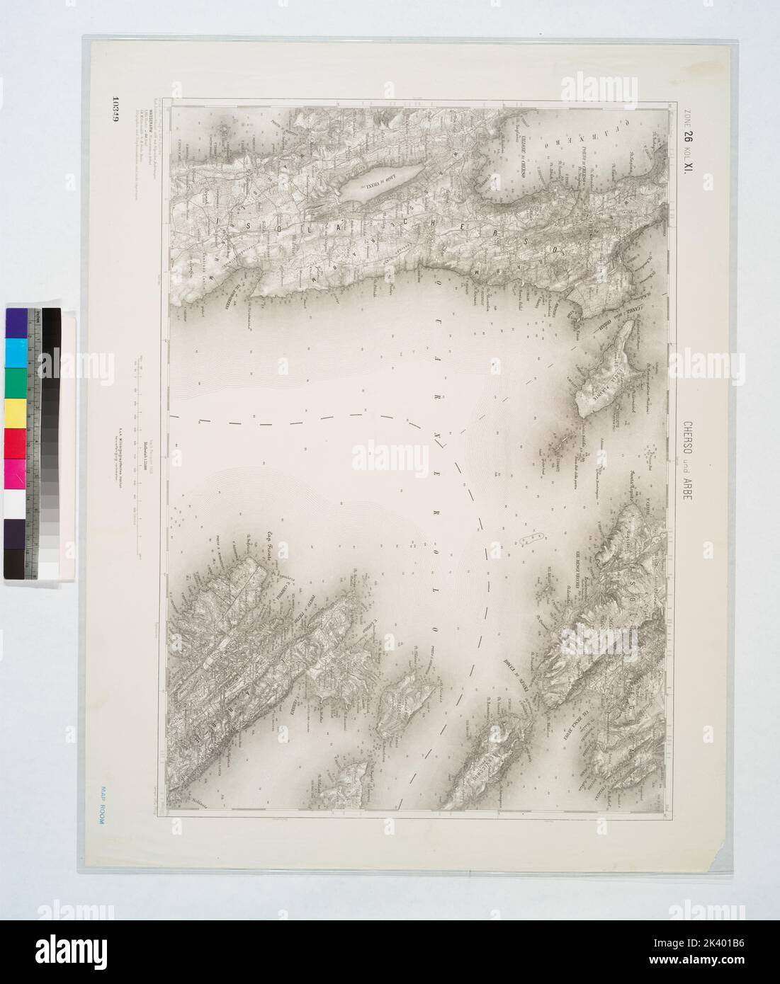 Cherso und Arbe. Cartographic. Maps, Topographic maps. 1912. Lionel