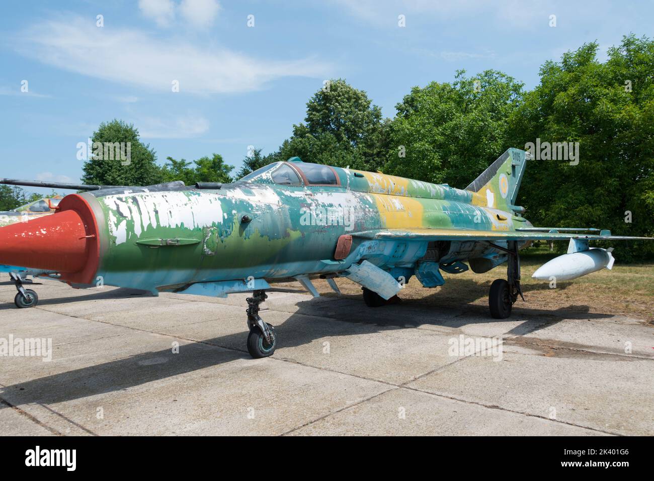 Flogger Jet Fighter camouflage side-way view Stock Photo