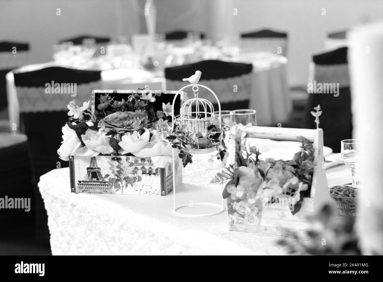 Black and white floral arrangements Stock Photo Alamy