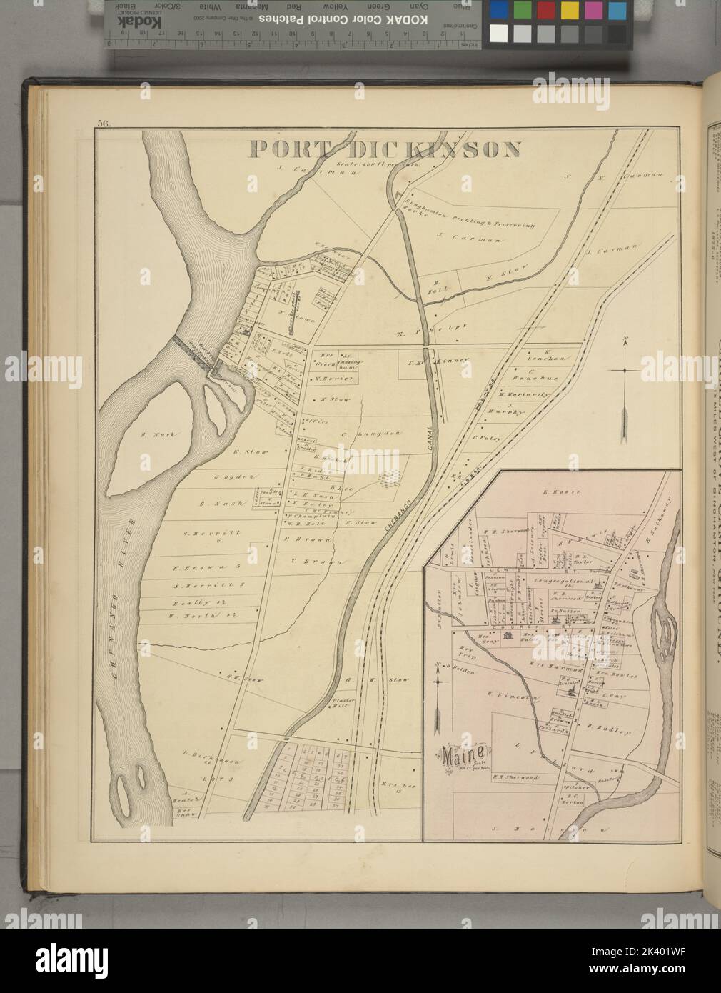 Port Dickinson Cartographic. Atlases, Maps. 1876. Lionel Pincus and