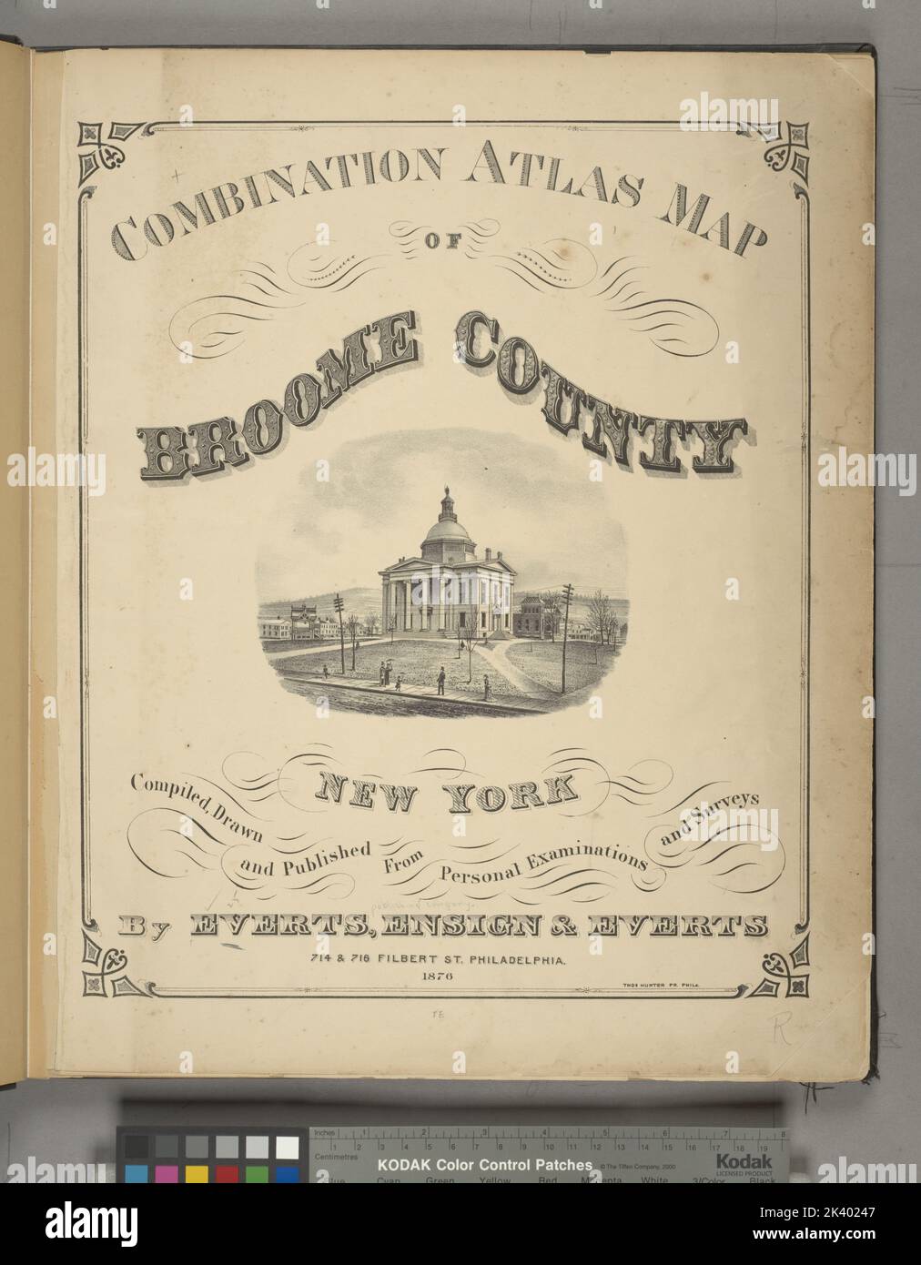 Combination Atlas Map of Broome County, New York Cartographic. Atlases, Maps. 1876. Lionel