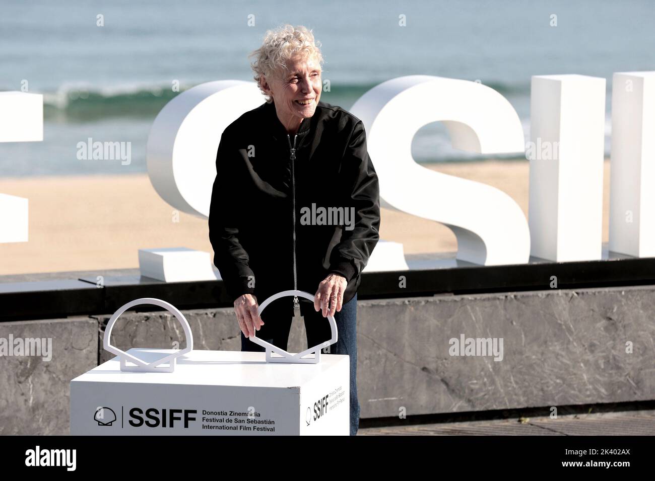 San Sebastian, Basque Country, Spain; 18.09.2022.- San Sebastian International Film Festival in its 70th edition. DONOSTIA AWARD to JULIETTE BINOCHE and director Claire Denis (picture) at a photocall prior to the delivery of her award. Photo: Juan Carlos Rojas Stock Photo